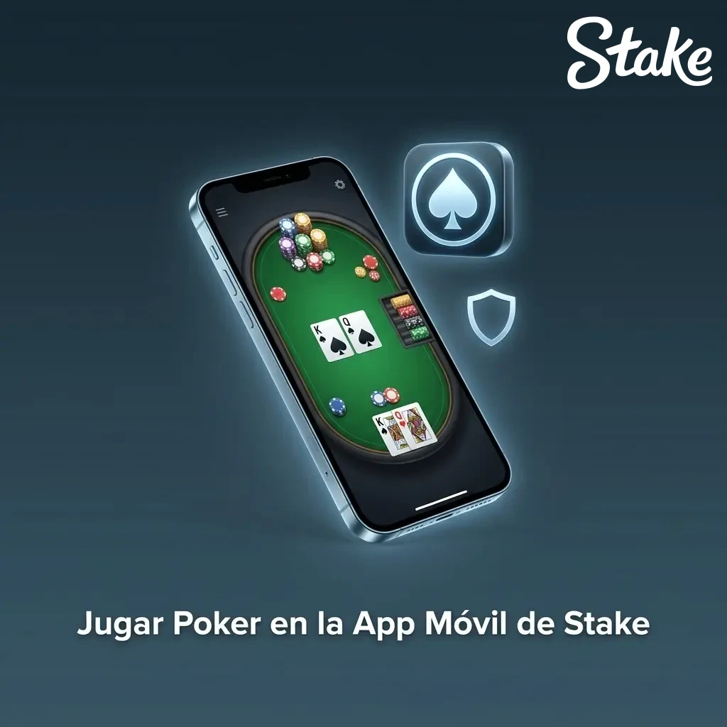 Jugador usando la app móvil de Stake para jugar poker online en México desde su smartphone