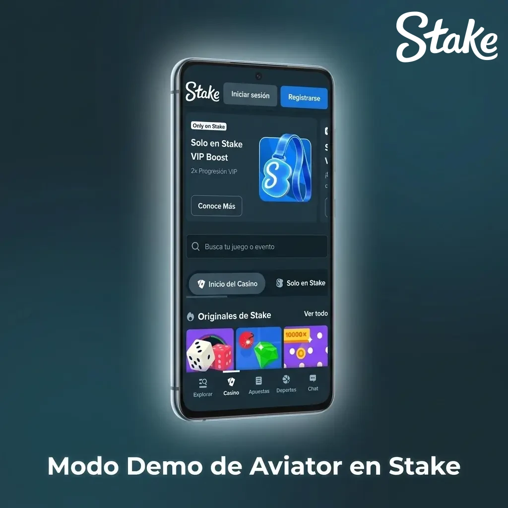 Modo demo de Aviator en Stake: practica gratis con saldo virtual sin depósito y aprende las mecánicas del juego.
