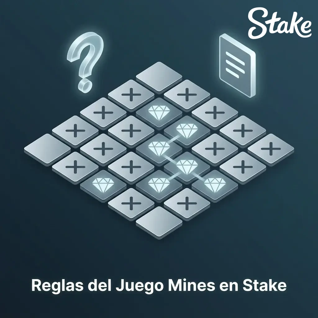 Cuadrícula 5x5 del juego Mines en Stake con minas ocultas, gemas y multiplicadores de apuesta en criptomonedas