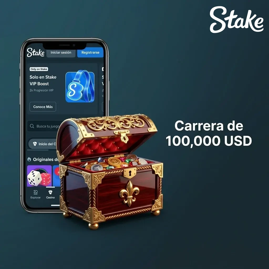 Carrera diaria de 100,000 USD en Stake México con premios en cripto para los 5,000 primeros lugares